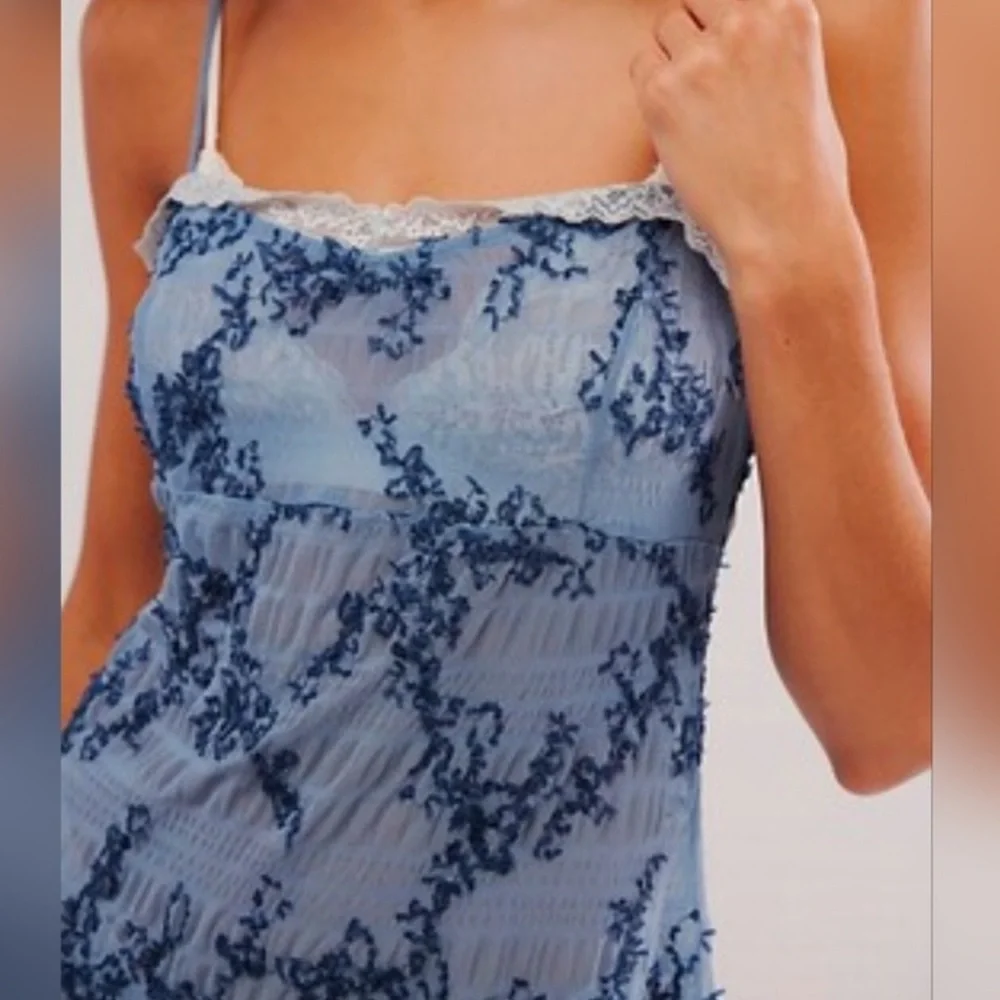 Free People Night We Met Embroidered Slip (NWT!) - Picture 2 of 4